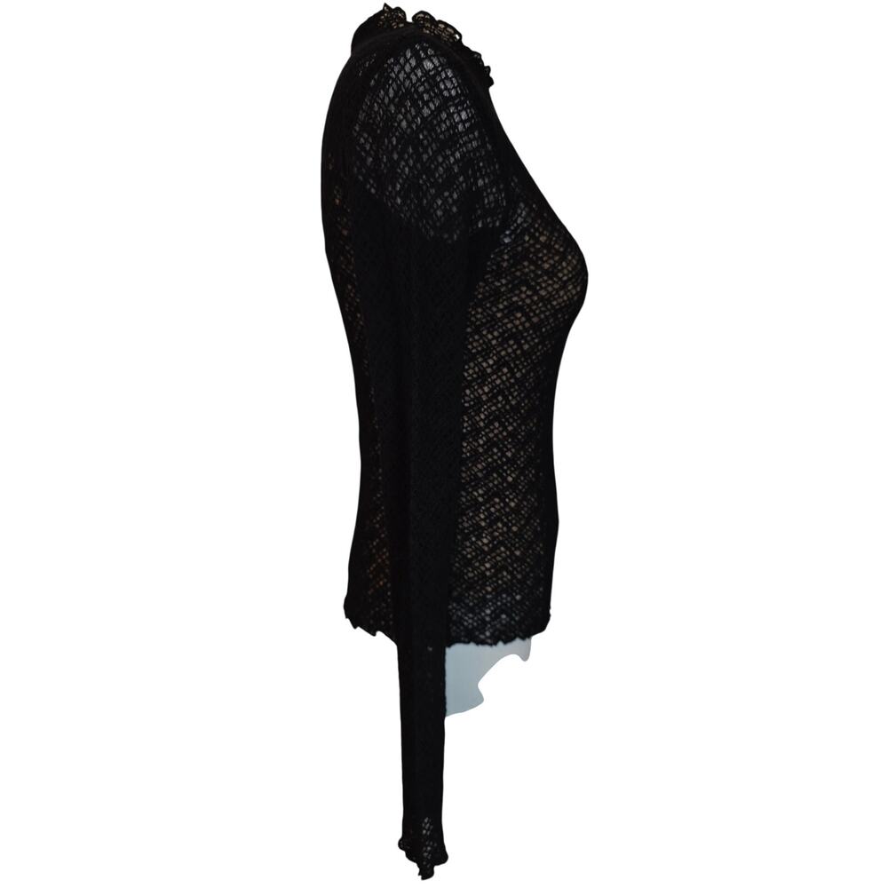 NWOT XS Women's VINCE Black Lace Long Sleeve "Naked" Look Top w/Tank MSRP $268‎ - Picture 6 of 13